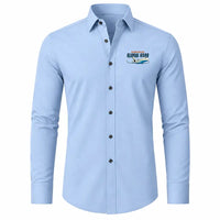 Thumbnail for Bombardier Global 6500 - Long Sleeve Shirt - Cartoon - Light Blue