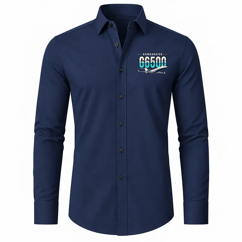 Bombardier Global 6500 - Long Sleeve Shirt - Original - Dark Blue