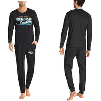 Thumbnail for Bombardier Global 6500 - Men Pajamas - Cartoon Chest - Black