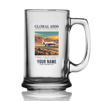 Thumbnail for Bombardier Global 6500 - Poster + Name - Beer Glass with Holder
