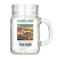 Thumbnail for Bombardier Global 6500 - Poster + Name - Cocktail Glass (Mason Jar)