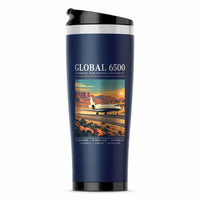 Thumbnail for Bombardier Global 6500 - Poster - Stainless Steel (No Holder) - Dark Blue