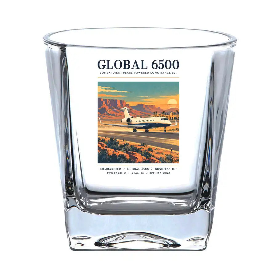 Bombardier Global 6500 - Poster - Whiskey Glass