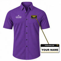 Thumbnail for Bombardier Global 6500 - Short Sleeve Shirt - Heritage - Purple + NAME