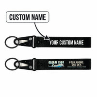 Thumbnail for Bombardier Global 7500 Hawk-Shaped Key Chains - Black - Cartoon - Personalized