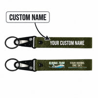 Thumbnail for Bombardier Global 7500 Hawk-Shaped Key Chains - Dark Green - Cartoon - Personalized