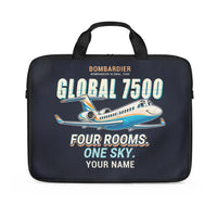 Thumbnail for Bombardier Global 7500 - Cartoon + Name - Laptop Bag