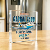 Thumbnail for Bombardier Global 7500 - Crystal Ornament - Cartoon + Name - Kitchen
