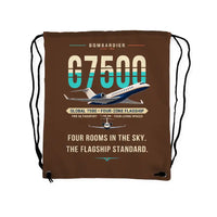 Thumbnail for Bombardier Global 7500 - Drawstring Bag - Original - Brown