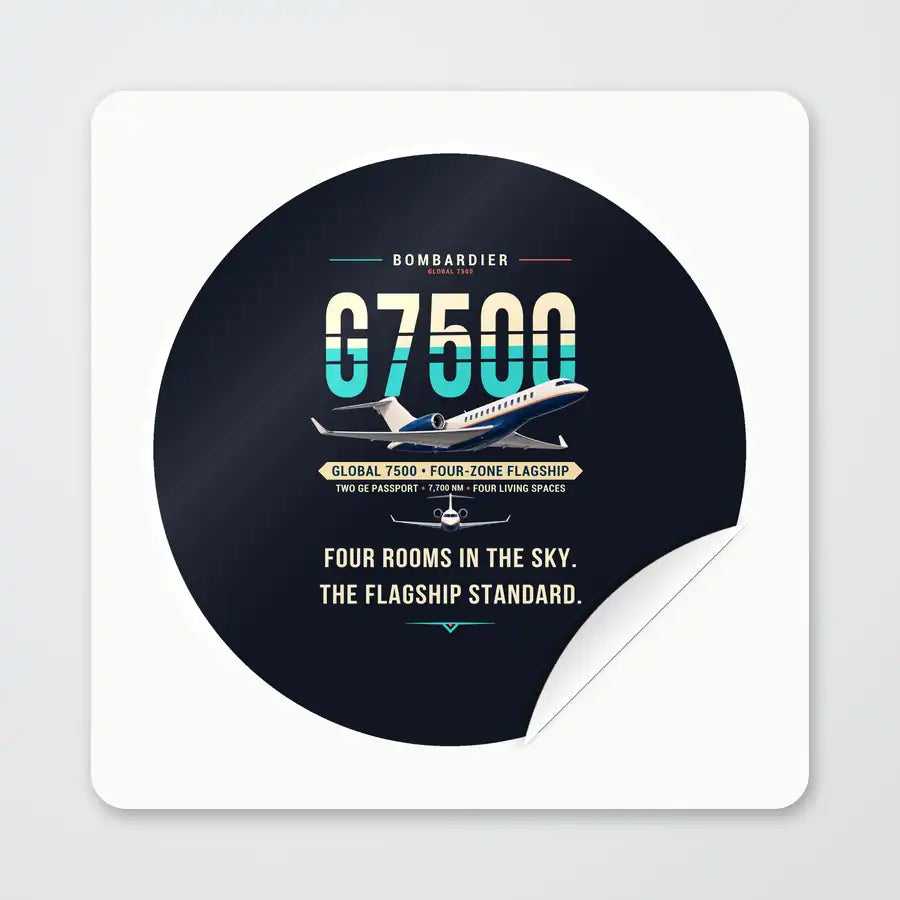 Bombardier Global 7500 - Original - Circle Sticker - Peel