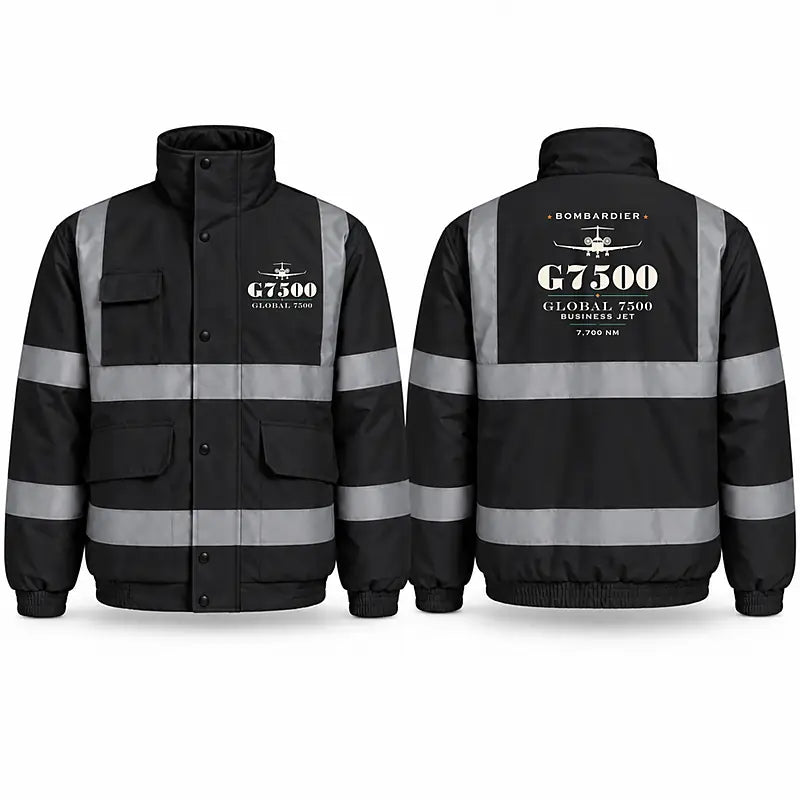 Bombardier Global 7500 Reflective Winter Jackets - Heritage - Black