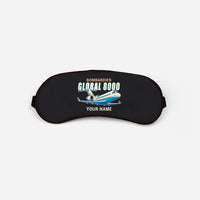 Thumbnail for Bombardier Global 8000 - Cartoon + Name - Sleep Mask - Black