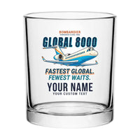 Thumbnail for Bombardier Global 8000 - Cartoon + Name - Special Whiskey Glass