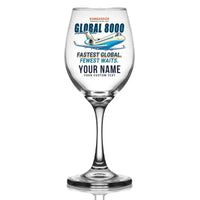 Thumbnail for Bombardier Global 8000 - Cartoon + Name - Wine Glass
