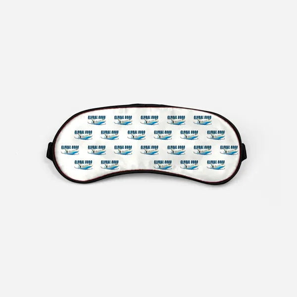 Bombardier Global 8000 - Cartoon Pattern - Sleep Mask - White
