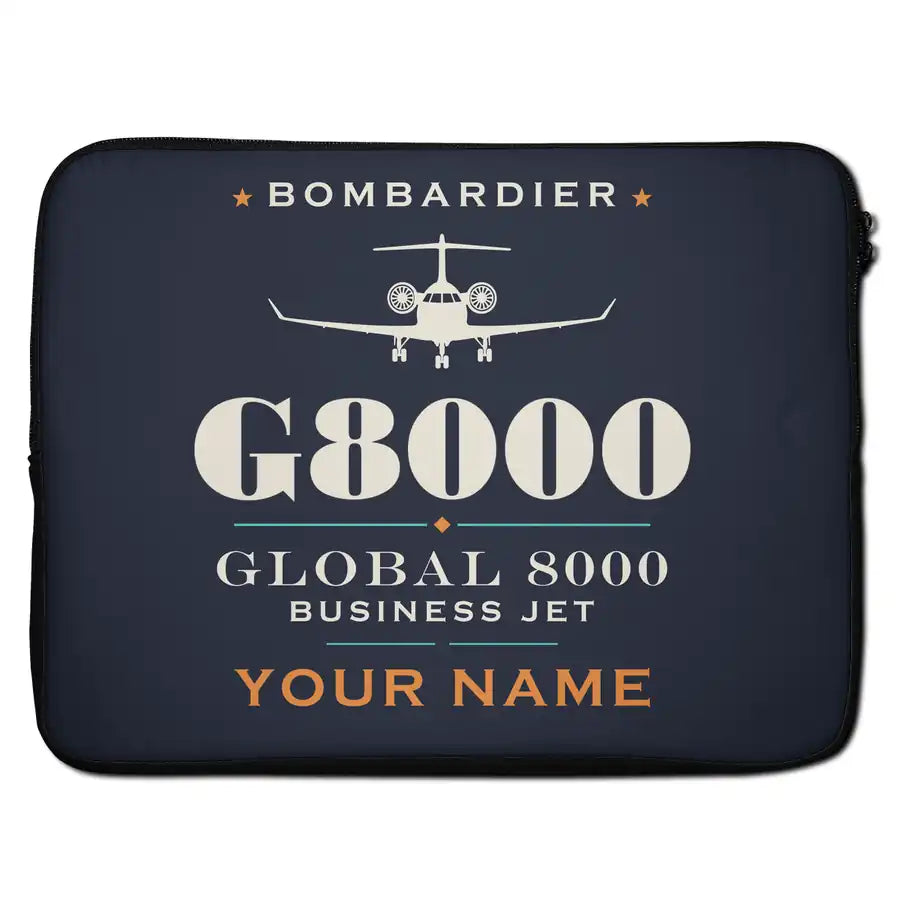 Bombardier Global 8000 - Heritage + Name - Laptop Sleeve