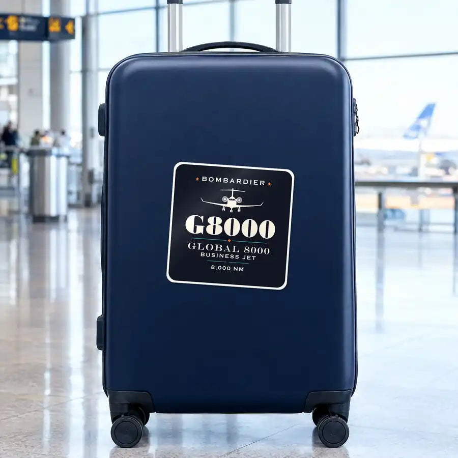 Bombardier Global 8000 - Heritage - Square Sticker - Suitcase