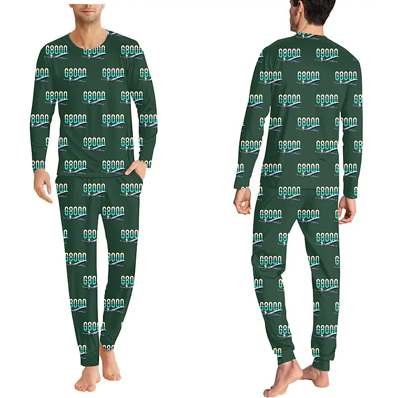Bombardier Global 8000 - Men Pajamas - Original Pattern - Dark Green