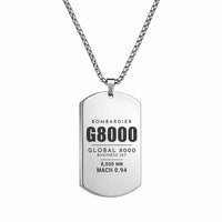 Thumbnail for Bombardier Global 8000 - Necklace - Tag - Silver
