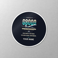 Thumbnail for Bombardier Global 8000 - Original + Name - Circle Sticker - Close-up