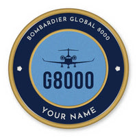 Thumbnail for Bombardier Global 8000 Patches - Circle + Name - Navy Sky