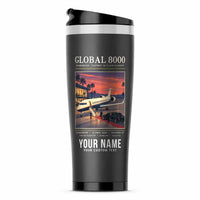 Thumbnail for Bombardier Global 8000 - Poster + Name - Stainless Steel (No Holder) - Gray