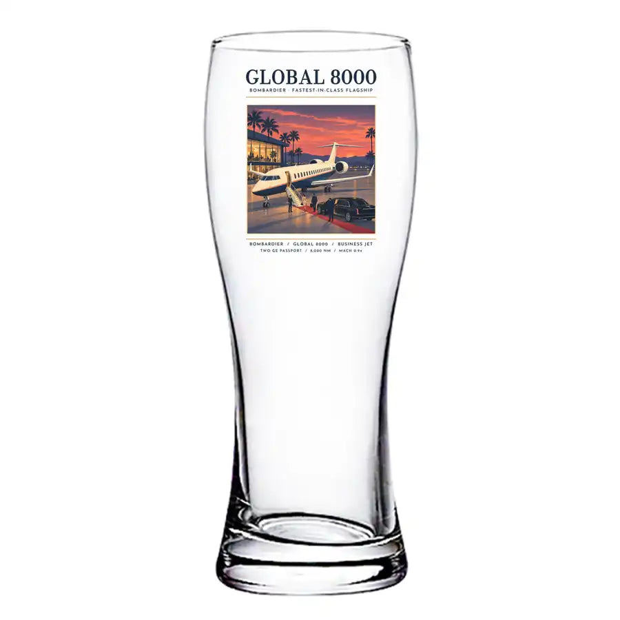 Bombardier Global 8000 - Poster - Pilsner Beer Glass