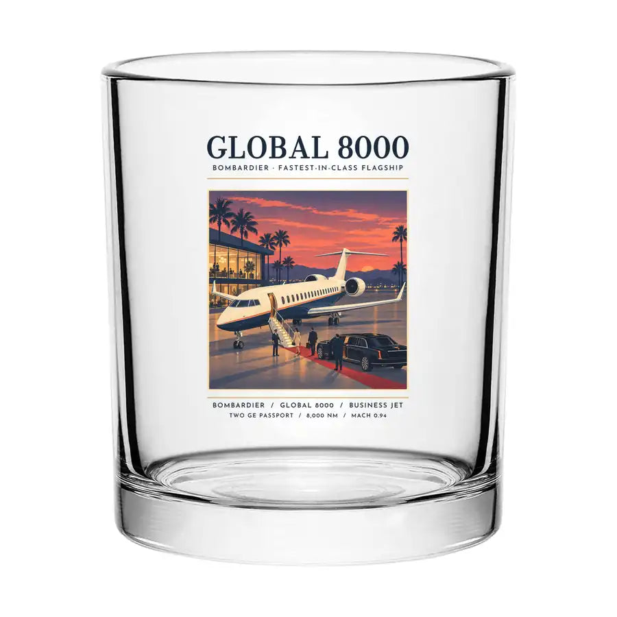Bombardier Global 8000 - Poster - Special Whiskey Glass