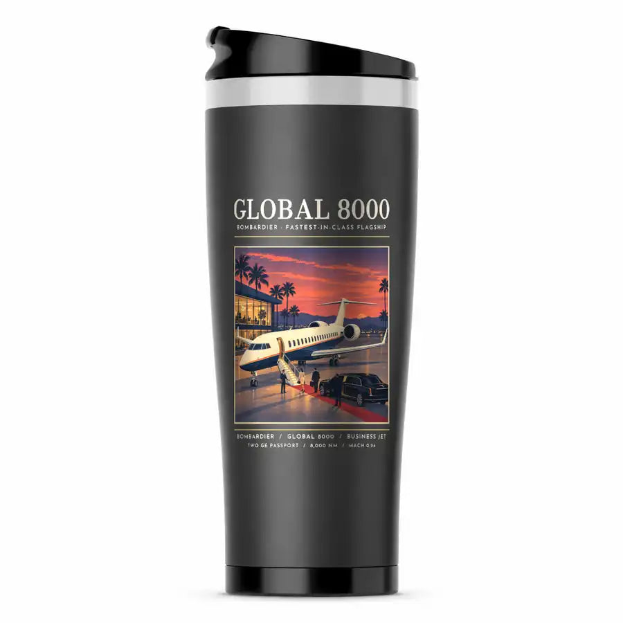 Bombardier Global 8000 - Poster - Stainless Steel (No Holder) - Gray