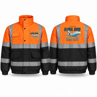 Thumbnail for Bombardier Global 8000 Reflective Winter Jackets - Cartoon - Orange & Navy