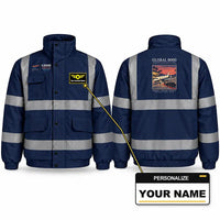 Thumbnail for Bombardier Global 8000 Reflective Winter Jackets - Poster + Name - Navy Blue