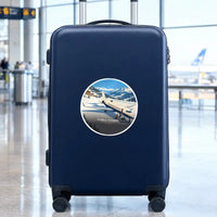Thumbnail for Bombardier Global Express - 3D + Name - Circle Sticker - Suitcase