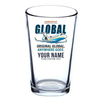 Thumbnail for Bombardier Global Express - Cartoon + Name - Beer & Water Glass