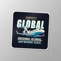 Thumbnail for Bombardier Global Express - Cartoon - Square Sticker - Close-up
