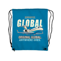Thumbnail for Bombardier Global Express - Drawstring Bag - Cartoon - Light Blue