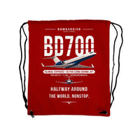 Thumbnail for Bombardier Global Express - Drawstring Bag - Original - Red
