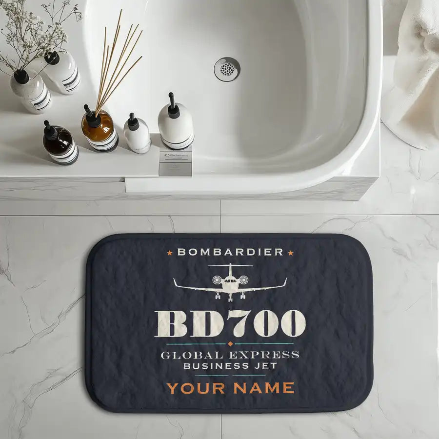 Bombardier Global Express - Heritage + Name - Bath Mat