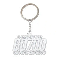 Thumbnail for Bombardier Global Express - Hollow Key Chain - Tag - Silver