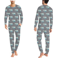 Thumbnail for Bombardier Global Express - Men Pajamas - Cartoon Pattern - Gray