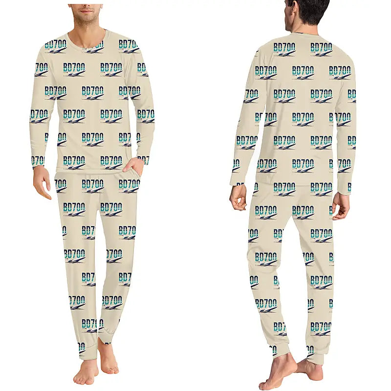 Bombardier Global Express - Men Pajamas - Original Pattern - Beige