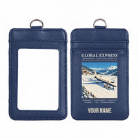 Thumbnail for Bombardier Global Express - Poster - ID Card Holder - Navy Blue + Name