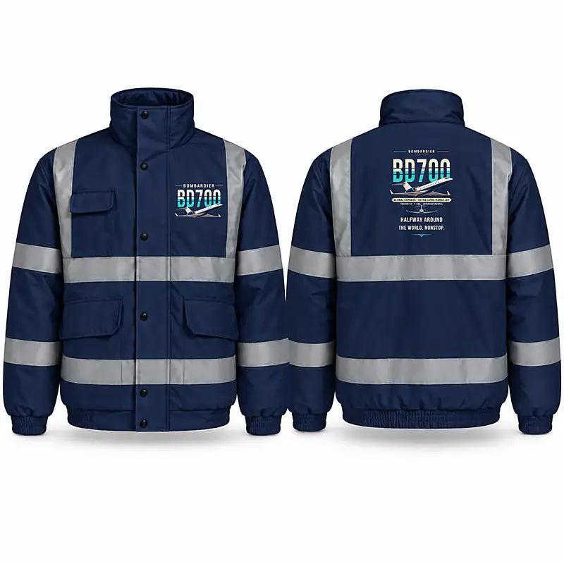Bombardier Global Express Reflective Winter Jackets - Original - Navy Blue