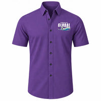 Thumbnail for Bombardier Global Express - Short Sleeve Shirt - Cartoon - Purple