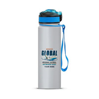 Thumbnail for Bombardier Global Express - Sports Kettle - Cartoon + Name - Light Gray