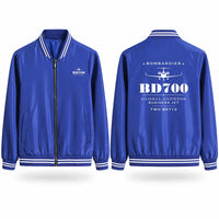 Thumbnail for Bombardier Global Express Stylish Jackets - Baseball Collar - Heritage - Royal Blue