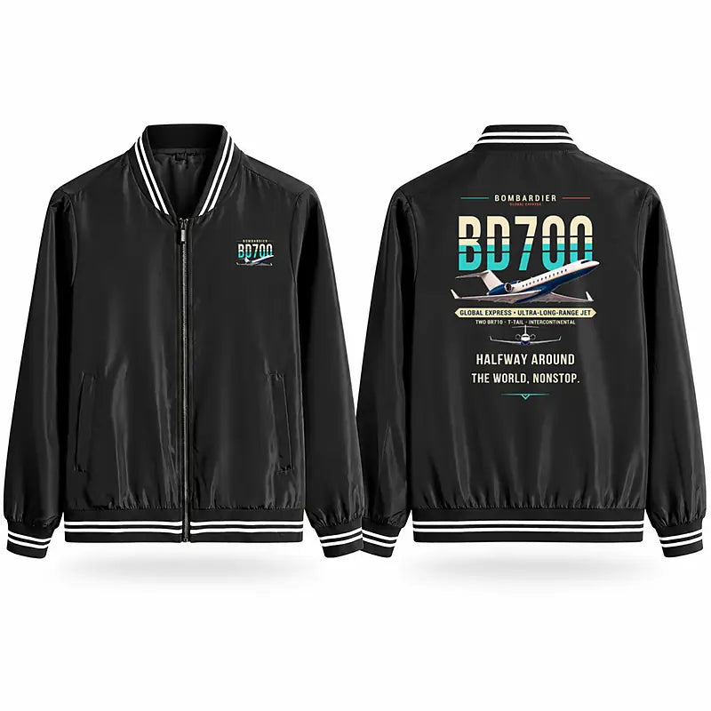 Bombardier Global Express Stylish Jackets - Baseball Collar - Original - Black