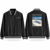 Thumbnail for Bombardier Global Express Stylish Jackets - Baseball Collar - Poster - Black
