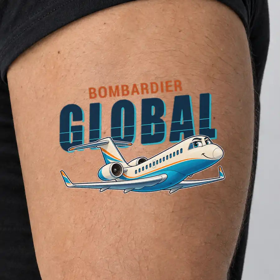 Bombardier Global Express - Tattoo - Cartoon - Man