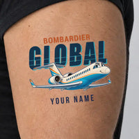 Thumbnail for Bombardier Global Express - Tattoo - Cartoon + Name - Man
