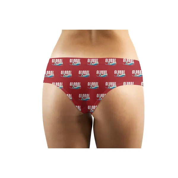 Bombardier Global Express - Women Panties - Cartoon Pattern - Red - Back